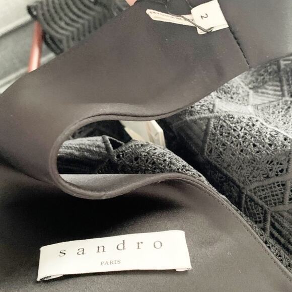 Sandro Paris Luminary Mini Dress 2 Black NWT - Picture 11 of 12